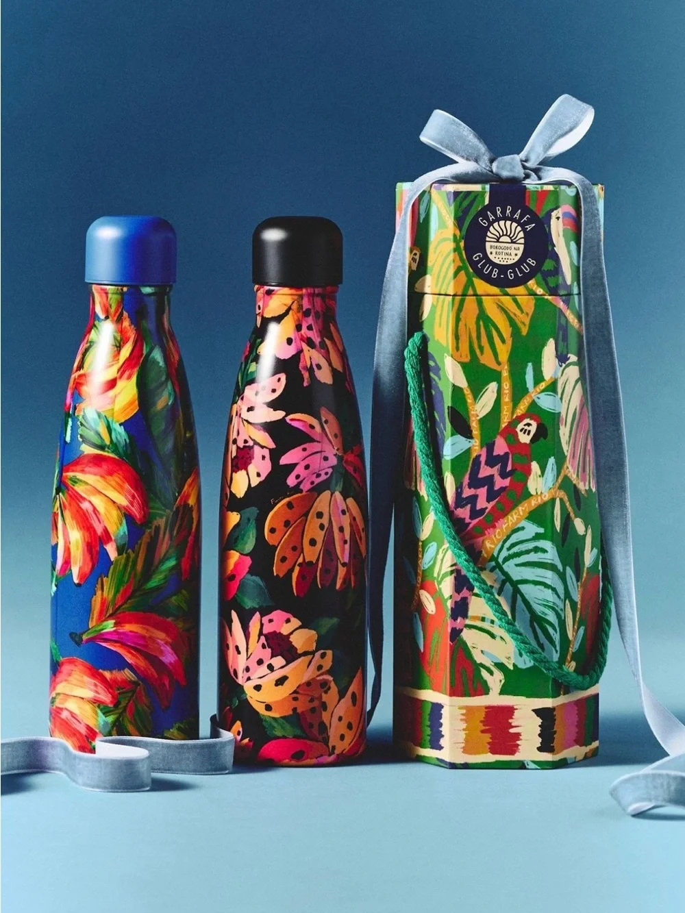 Farm Rio 17 oz Water Bottle in Blue Floral Print. Brand new!